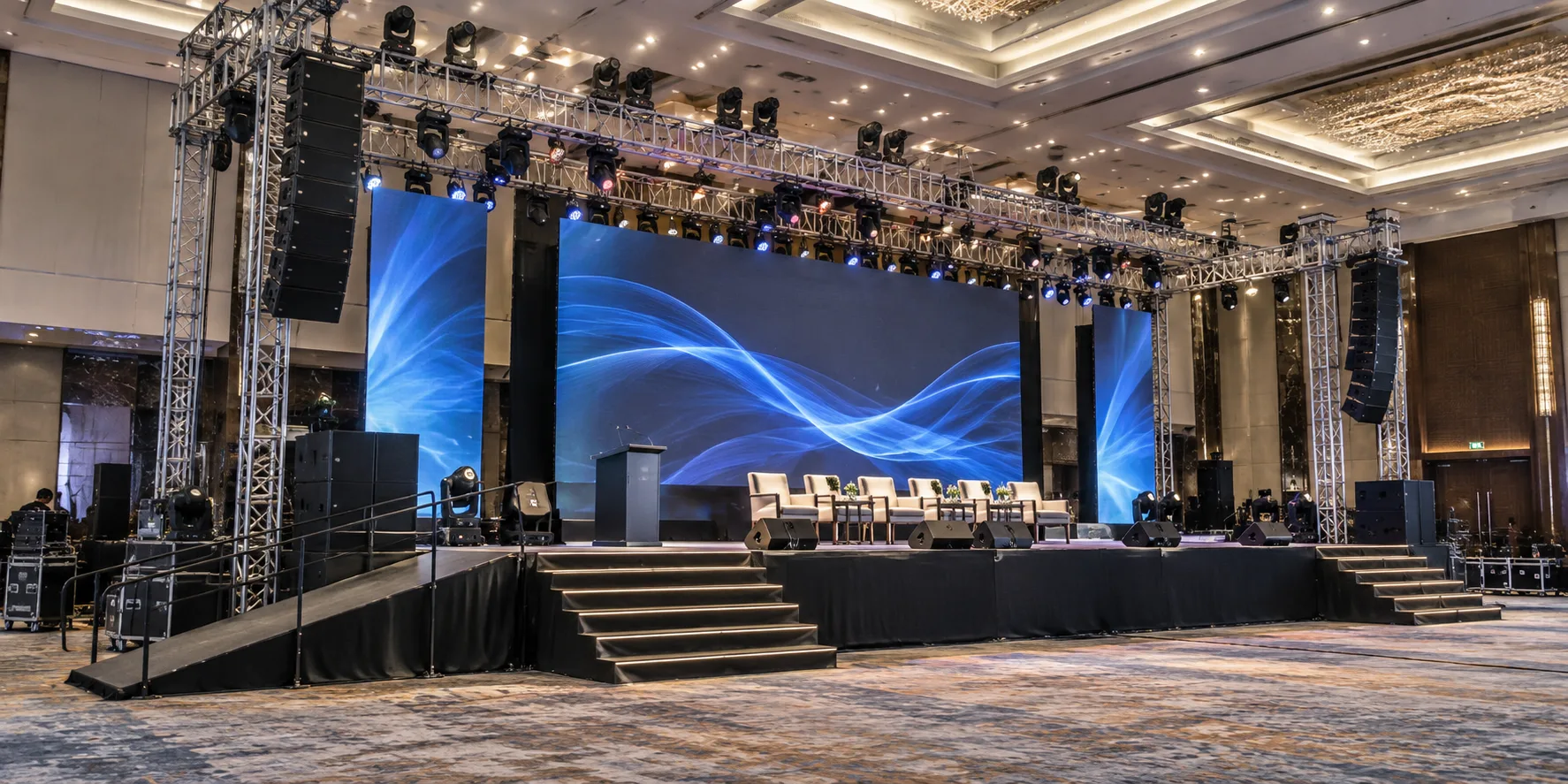 Engineered stage and dais setup