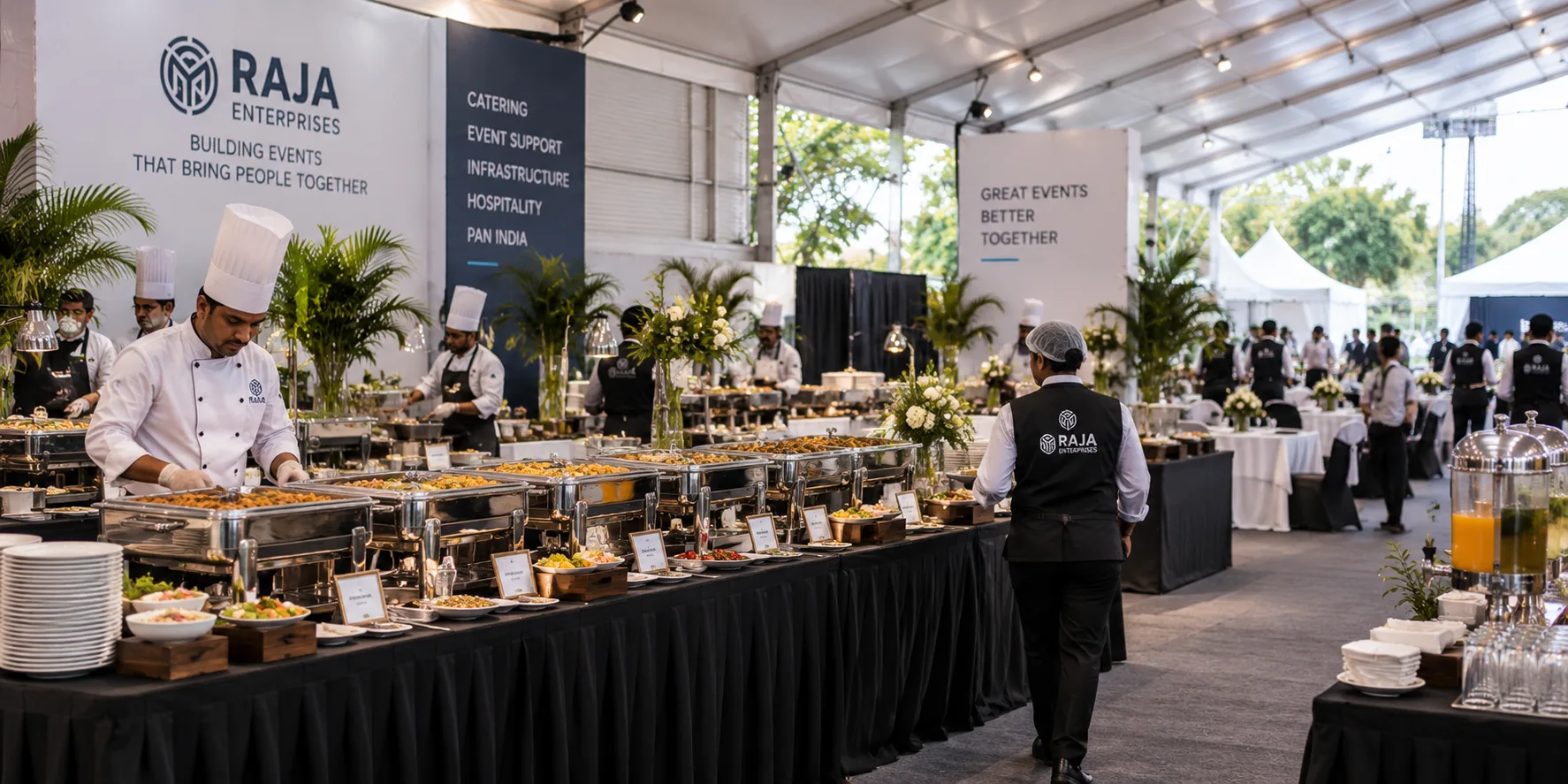 Premium event catering buffet setup
